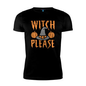 Мужская футболка премиум с принтом Witch Please , 92% хлопок, 8% лайкра | приталенный силуэт, круглый вырез ворота, длина до линии бедра, короткий рукав | Тематика изображения на принте: anime | halloween | little witch academia | magic | sucy manbavaran | witch | академия ведьмочек | аниме | волшебство | магия | хэллоуин
