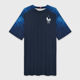 Платье-футболка 3D с принтом France home WC 2018 ,  |  | confederation | cup | euro | france | world | европы | конфедераций | кубок | мира | франция | чемпионат