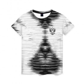 Женская футболка 3D с принтом Russia-black collection , 100% полиэфир ( синтетическое хлопкоподобное полотно) | прямой крой, круглый вырез горловины, длина до линии бедер | 