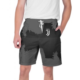 Мужские шорты 3D с принтом JUVENTUS SPORT ,  полиэстер 100% | прямой крой, два кармана без застежек по бокам. Мягкая трикотажная резинка на поясе, внутри которой широкие завязки. Длина чуть выше колен | 