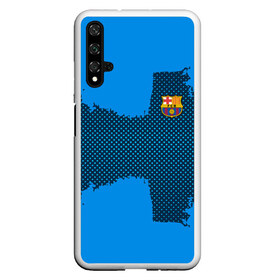 Чехол для Honor 20 с принтом BARCELONA SPORT BLUE , Силикон | Область печати: задняя сторона чехла, без боковых панелей | Тематика изображения на принте: football | soccer | барселона