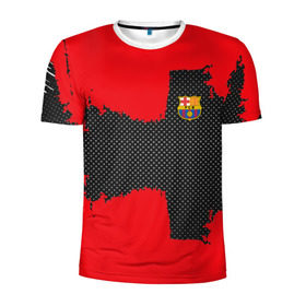 Мужская футболка 3D спортивная с принтом BARCELONA SPORT RED , 100% полиэстер с улучшенными характеристиками | приталенный силуэт, круглая горловина, широкие плечи, сужается к линии бедра | Тематика изображения на принте: football | soccer | барселона