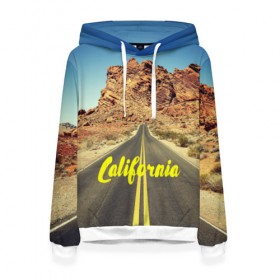 Женская толстовка 3D с принтом California collection , 100% полиэстер  | двухслойный капюшон со шнурком для регулировки, мягкие манжеты на рукавах и по низу толстовки, спереди карман-кенгуру с мягким внутренним слоем. | california | usa | америка | города | дороги | калифорния | природа | страны | сша