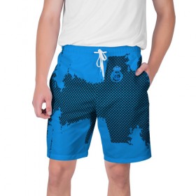 Мужские шорты 3D с принтом REAL MADRID SPORT BLUE ,  полиэстер 100% | прямой крой, два кармана без застежек по бокам. Мягкая трикотажная резинка на поясе, внутри которой широкие завязки. Длина чуть выше колен | football | soccer | реал мадрид