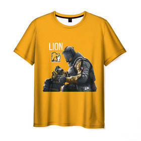 Мужская футболка 3D с принтом LION , 100% полиэфир | прямой крой, круглый вырез горловины, длина до линии бедер | Тематика изображения на принте: chimera | lion | outbreak | rainbow six | осада