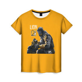 Женская футболка 3D с принтом LION , 100% полиэфир ( синтетическое хлопкоподобное полотно) | прямой крой, круглый вырез горловины, длина до линии бедер | chimera | lion | outbreak | rainbow six | осада