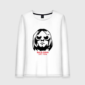 Женский лонгслив хлопок с принтом Kurt D. Cobain , 100% хлопок |  | 