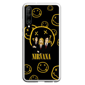 Чехол для Honor P30 с принтом Nirvana , Силикон | Область печати: задняя сторона чехла, без боковых панелей | cobain | kurt | nevermino | nirvana | альтернативный | гранж | грол | группа | дональд | кобейн | курт | музыка | надпись | нервана | нирвана | новоселич | певец | рок | смайл | смайлик | солист