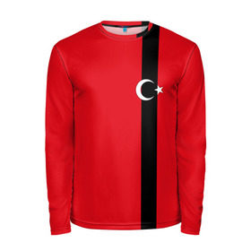 Мужской лонгслив 3D с принтом Турция лента , 100% полиэстер | длинные рукава, круглый вырез горловины, полуприлегающий силуэт | tr | tur | анкара | герб | государство | знак | надпись | патриот | полосы | республика | символ | стамбул | страна | турецкая | турецкий | турки | турок | турция | турчанка | флаг | флага | цвета