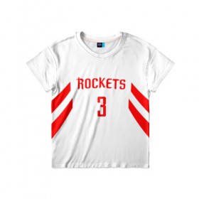 Детская футболка 3D с принтом Chris Paul home , 100% гипоаллергенный полиэфир | прямой крой, круглый вырез горловины, длина до линии бедер, чуть спущенное плечо, ткань немного тянется | chris paul | nba | rockets | баскетбол | крис пол | нба | хьюстон рокетс