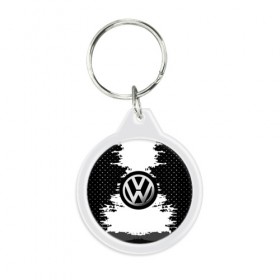 Брелок круглый с принтом Volkswagen , пластик и полированная сталь | круглая форма, металлическое крепление в виде кольца | 