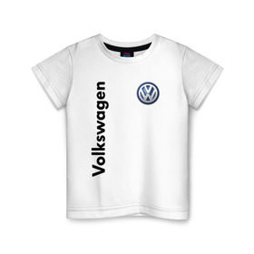 Детская футболка хлопок с принтом Volkswagen , 100% хлопок | круглый вырез горловины, полуприлегающий силуэт, длина до линии бедер | volkswagen | авто | автомобиль | вольксваген | лого | машина | фолькс ваген | фольксваген | эмблема