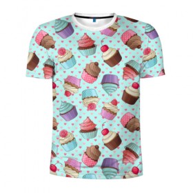 Мужская футболка 3D спортивная с принтом Милые кексики , 100% полиэстер с улучшенными характеристиками | приталенный силуэт, круглая горловина, широкие плечи, сужается к линии бедра | cupcake | deliciouse | lollipop | strawberry | sweets | yummy | вкусняшки | еда | капкейк | капкейки | клубника | конфета | леденец | сладости | черника
