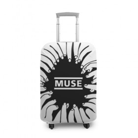 Чехол для чемодана 3D с принтом Muse , 86% полиэфир, 14% спандекс | двустороннее нанесение принта, прорези для ручек и колес | 