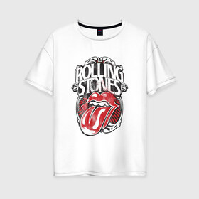 Женская футболка хлопок Oversize с принтом The Rolling Stones , 100% хлопок | свободный крой, круглый ворот, спущенный рукав, длина до линии бедер
 | the rolling stones | бродяги | вольные странники | группа | катящиеся камни | кит ричардс | мик джаггер | рок | рок н ролл | ролинг | роллинг | рон вуд | стоун | стоунз | стоунс | чарли уоттс