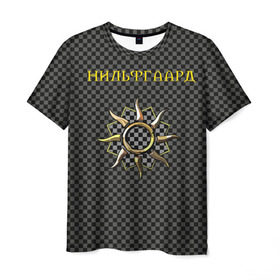 Мужская футболка 3D с принтом Гвинт: нильфгаард , 100% полиэфир | прямой крой, круглый вырез горловины, длина до линии бедер | Тематика изображения на принте: ведьмак | гвинт | нильфгаард | черное солнце | эмгыр