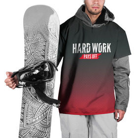 Накидка на куртку 3D с принтом Hard work pays off. 3D. RedB , 100% полиэстер |  | carbon | мотивация | спорт | цели