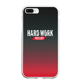 Чехол для iPhone 7Plus/8 Plus матовый с принтом Hard work pays off 3D RedB , Силикон | Область печати: задняя сторона чехла, без боковых панелей | carbon | мотивация | спорт | цели