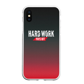 Чехол для iPhone XS Max матовый с принтом Hard work pays off 3D RedB , Силикон | Область печати: задняя сторона чехла, без боковых панелей | carbon | мотивация | спорт | цели