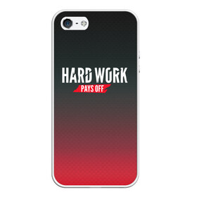 Чехол для iPhone 5/5S матовый с принтом Hard work pays off 3D RedB , Силикон | Область печати: задняя сторона чехла, без боковых панелей | carbon | мотивация | спорт | цели