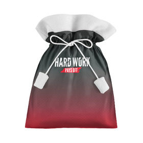 Подарочный 3D мешок с принтом Hard work pays off. 3D. RedB , 100% полиэстер | Размер: 29*39 см | Тематика изображения на принте: carbon | мотивация | спорт | цели