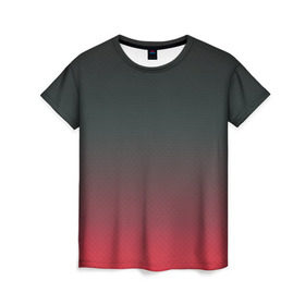 Женская футболка 3D с принтом Red Carbon , 100% полиэфир ( синтетическое хлопкоподобное полотно) | прямой крой, круглый вырез горловины, длина до линии бедер | carbon | градиент | карбон