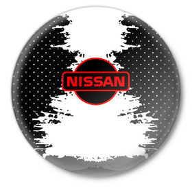 Значок с принтом Nissan ,  металл | круглая форма, металлическая застежка в виде булавки | 