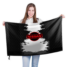 Флаг 3D с принтом Nissan , 100% полиэстер | плотность ткани — 95 г/м2, размер — 67 х 109 см. Принт наносится с одной стороны | 