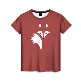 Женская футболка 3D с принтом Абстрактная лиса , 100% полиэфир ( синтетическое хлопкоподобное полотно) | прямой крой, круглый вырез горловины, длина до линии бедер | зверь | лис | лиса | лисица | лисонька | рыжая | хищник