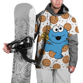 Накидка на куртку 3D с принтом Cookie monster , 100% полиэстер |  | cookie | cookiemonster | delicious | eat | monster | yummy | еда | куки | кукимонстр | монстр | печенье | сладости | улица | улицасезам