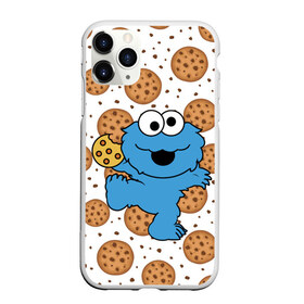 Чехол для iPhone 11 Pro матовый с принтом Cookie monster , Силикон |  | cookie | cookiemonster | delicious | eat | monster | yummy | еда | куки | кукимонстр | монстр | печенье | сладости | улица | улицасезам