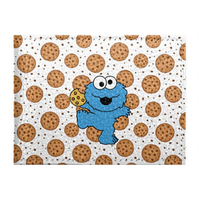 Обложка для студенческого билета с принтом Cookie monster , натуральная кожа | Размер: 11*8 см; Печать на всей внешней стороне | cookie | cookiemonster | delicious | eat | monster | yummy | еда | куки | кукимонстр | монстр | печенье | сладости | улица | улицасезам