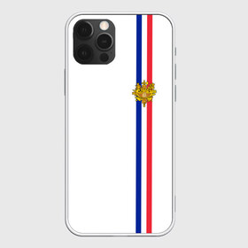 Чехол для iPhone 12 Pro Max с принтом Франция лента с гербом , Силикон |  | fr | fra | france | герб | государство | знак | надпись | париж | патриот | полосы | республика | символ | страна | флаг | флага | франция | француз | французская | французский | французы | цвета