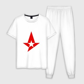 Мужская пижама хлопок с принтом Team Astralis , 100% хлопок | брюки и футболка прямого кроя, без карманов, на брюках мягкая резинка на поясе и по низу штанин
 | astralis