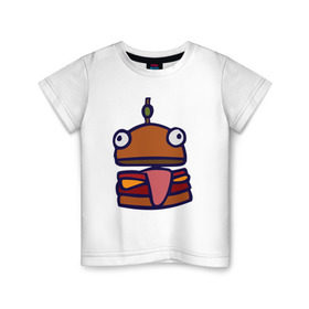 Детская футболка хлопок с принтом Derp Burger , 100% хлопок | круглый вырез горловины, полуприлегающий силуэт, длина до линии бедер | Тематика изображения на принте: fortnite | фортнайт