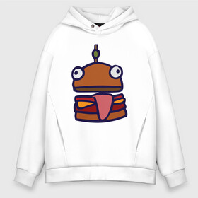 Мужское худи Oversize хлопок с принтом Derp Burger , френч-терри — 70% хлопок, 30% полиэстер. Мягкий теплый начес внутри —100% хлопок | боковые карманы, эластичные манжеты и нижняя кромка, капюшон на магнитной кнопке | Тематика изображения на принте: fortnite | фортнайт