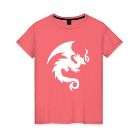 Женская футболка хлопок с принтом Dragon Fortnite , 100% хлопок | прямой крой, круглый вырез горловины, длина до линии бедер, слегка спущенное плечо | 