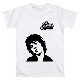 Мужская футболка хлопок с принтом The Rolling Stones , 100% хлопок | прямой крой, круглый вырез горловины, длина до линии бедер, слегка спущенное плечо. | 