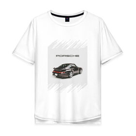 Мужская футболка хлопок Oversize с принтом Porsche retro , 100% хлопок | свободный крой, круглый ворот, “спинка” длиннее передней части | auto | porsche | retro | авто | автомобиль | порш | порше | ретро