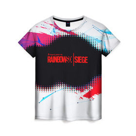 Женская футболка 3D с принтом RAINBOW SIX SIEGE , 100% полиэфир ( синтетическое хлопкоподобное полотно) | прямой крой, круглый вырез горловины, длина до линии бедер | action | game | rainbow six siege | tom clancys | игры | радуга | том кленси | шутер
