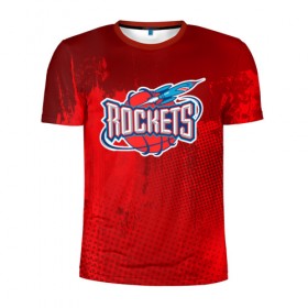 Мужская футболка 3D спортивная с принтом Ракета Рокетс , 100% полиэстер с улучшенными характеристиками | приталенный силуэт, круглая горловина, широкие плечи, сужается к линии бедра | nba | rockets | баскетбол | нба | хьюстон рокетс