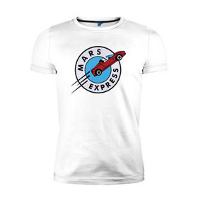 Мужская футболка премиум с принтом Mars Express , 92% хлопок, 8% лайкра | приталенный силуэт, круглый вырез ворота, длина до линии бедра, короткий рукав | elon musk | spacex | илон маск | космос | марс | спейс икс