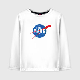 Детский лонгслив хлопок с принтом To Mars , 100% хлопок | круглый вырез горловины, полуприлегающий силуэт, длина до линии бедер | elon musk | spacex | илон маск | космос | марс | спейс икс