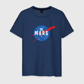 Мужская футболка хлопок с принтом To Mars , 100% хлопок | прямой крой, круглый вырез горловины, длина до линии бедер, слегка спущенное плечо. | Тематика изображения на принте: elon musk | spacex | илон маск | космос | марс | спейс икс