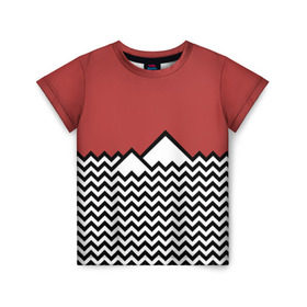 Детская футболка 3D с принтом Твин Пикс , 100% гипоаллергенный полиэфир | прямой крой, круглый вырез горловины, длина до линии бедер, чуть спущенное плечо, ткань немного тянется | Тематика изображения на принте: twin peaks | абстракция | волны | горы | паттерн | скалы | твин пикс | треугольные горы