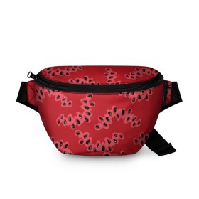 Поясная сумка 3D с принтом Watermelon pattern , 100% полиэстер | плотная ткань, ремень с регулируемой длиной, внутри несколько карманов для мелочей, основное отделение и карман с обратной стороны сумки застегиваются на молнию | Тематика изображения на принте: pattern | watermelon | арбуз | еда | лето | фрукты | ягоды
