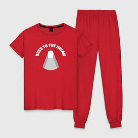 Женская пижама хлопок с принтом Road to the dream T-shirt , 100% хлопок | брюки и футболка прямого кроя, без карманов, на брюках мягкая резинка на поясе и по низу штанин | rdr | road to dream
