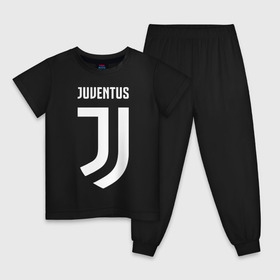 Детская пижама хлопок с принтом Juventus FC , 100% хлопок |  брюки и футболка прямого кроя, без карманов, на брюках мягкая резинка на поясе и по низу штанин
 | football | juventus | soccer | италия | турин | футбольный | ювентус