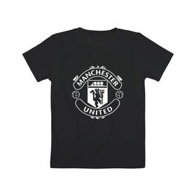 Детская футболка хлопок с принтом Manchester United , 100% хлопок | круглый вырез горловины, полуприлегающий силуэт, длина до линии бедер | club | football | logo | manchester | rooney | united | английская | дьяволы | красные | лига | лого | логотип | манчестер | премьер | эмблема | юнайтед