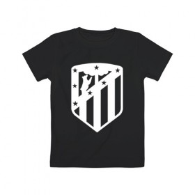 Детская футболка хлопок с принтом Atletico Madrid , 100% хлопок | круглый вырез горловины, полуприлегающий силуэт, длина до линии бедер | атлетико мадрид | эмблема